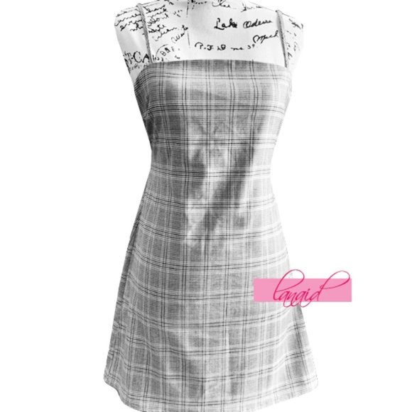 Alive Girl Open Back Plaid Cut-Out Pinafore Dress - Picture 3 of 8